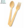 Bamboo wood fork and spoon set 100 pieces