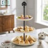2 tier wrought iron cupcake stand dessert display