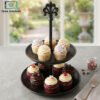 2 tier wrought iron cupcake stand dessert display