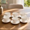 ceramic cup & saucer set golden bird design