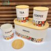 4 piece kitchen storage set bread box and canisters