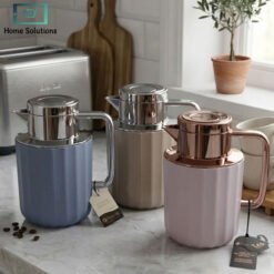 Elegant 1L vacuum flask thermal insulated jug with ergonomic handle spill proof spout for hot and cold tea coffee serving