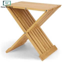 Bamboo folding stool for bathroom and sauna multi use wooden portable seat Pakistan