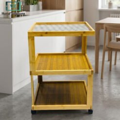Wooden Trolley 3-Tier with Acrylic Top 4 trolly2 1 - Home Solutions