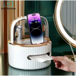Luxury Tissue Box & Makeup Organizer with Acrylic Door 10 w1 1 - Home Solutions