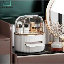Luxury Tissue Box & Makeup Organizer with Acrylic Door 12 w4 - Home Solutions
