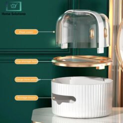 Luxury Tissue Box & Makeup Organizer with Acrylic Door 14 w6 - Home Solutions