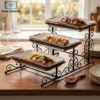 Luxury 3 Step BBQ Platter with Metal Stand 1 Luxury 3 step BBQ platter with metal stand