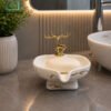 Luxury Soap Dish White Deer 1 Luxury Black Deer Soap Dish Ceramic Bathroom Accessory with Golden Deer Decoration
