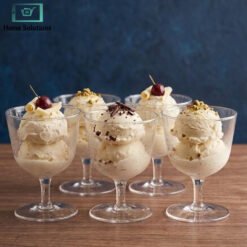 Mini trifle bowl set of 6 elegant glass dessert bowls for pudding ice cream and fruit salad serving
