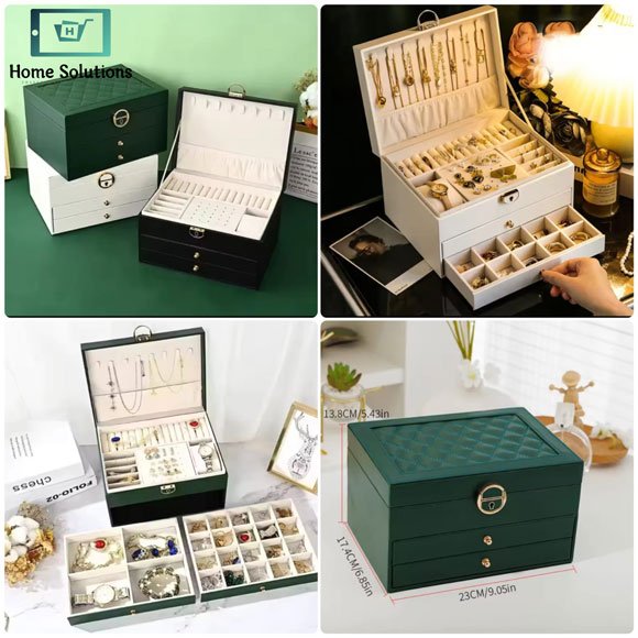Lockable Jewellery Box 3 Tier Secure Jewelry Organizer 5 Lockable Jewellery Box 3 Tier Secure Jewelry Organizer - Image 5