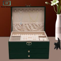 Lockable Jewellery Box 3 Tier Secure Jewelry Organizer 6 box4 - Home Solutions