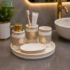 Luxury Bathroom Accessories Set 5 2 Luxury Bathroom accessories Set 5 Pieces Modern Bathroom Accessories Organizer Set