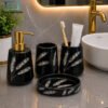 Luxury Bathroom Accessories Set 4 pcs - Black 2 Luxury Bathroom accessories Set 4 Pieces Modern Bathroom Accessories Organizer Set