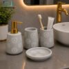 Luxury Bathroom Accessories Set 4 pcs - Gray 1 Luxury Bathroom accessories Set 4 Pieces Modern Bathroom Accessories Organizer Set