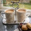 Luxury Ceramic Coffee & Tea Mug Set with Tray 2 Ceramic coffee and tea mug set with tray
