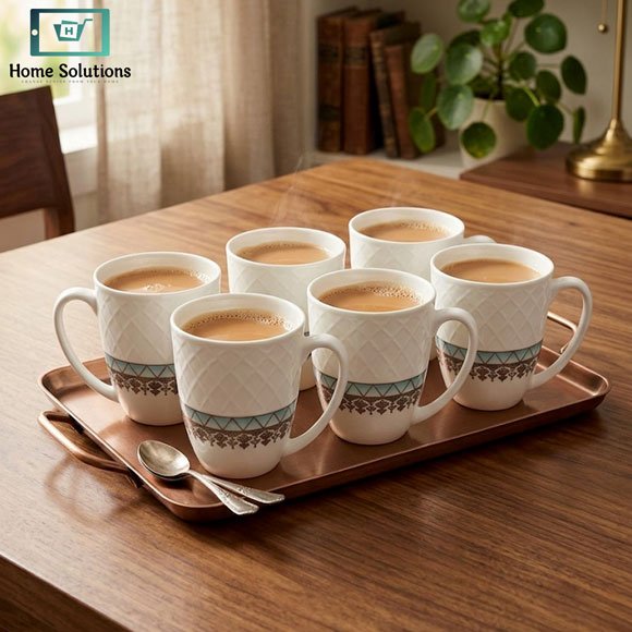 Royal Bone China Mug Set 6pcs 3 Elegant Bone China Mug Set 6pcs with Turquoise and Silver Design
