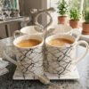 Luxury Ceramic Coffee & Tea Mug Set with Tray 1 Ceramic coffee and tea mug set with tray