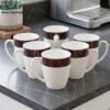 Elegant Bone China Mug Set 6pcs 1 Elegant Bone China Mug Set 6pcs with Turquoise and Silver Design