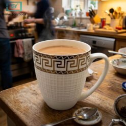 Elegant Bone China Mug Set 6pcs - Regal Greek 5 cup6 - Home Solutions