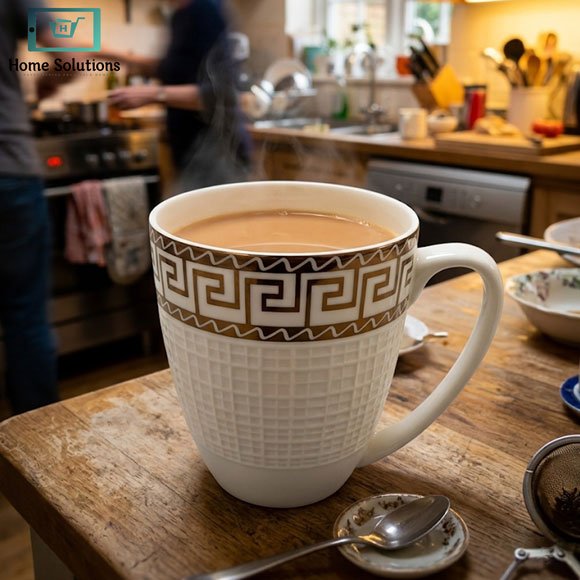 Elegant Bone China Mug Set 6pcs - Regal Greek 4 Elegant Bone China Mug Set 6pcs - Regal Greek - Image 2