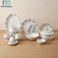 Premium Super Bone China Dinner Set 61-Piece Luxury Floral Crockery Set