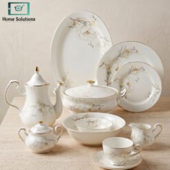 Premium Super Bone China Dinner Set 61-Piece Luxury Floral Crockery Set