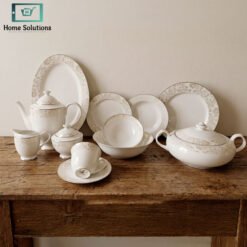 Premium Super Bone China Dinner Set 61-Piece Luxury Floral Crockery Set