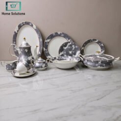 Premium Super Bone China Dinner Set 61-Piece Luxury Floral Crockery Set