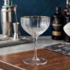 Crystal Martini Glass Set of 6 with Gold Rim 1 Crystal martini glass set of 6 with gold rim elegant cocktail and dessert serving glasses