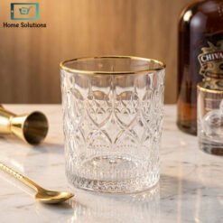 Glass Set of 6 with Gold Rim 5 glass1 1 - Home Solutions