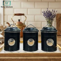 Metal Airtight Jar Set for Tea Coffee and Sugar Kitchen Storage