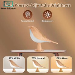 Cute Wooden Bird Touch Lamp Rechargeable Desk Night Light 6 lamp1 - Home Solutions