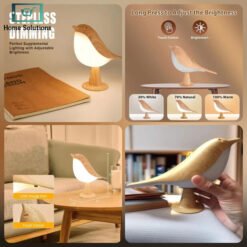 Cute Wooden Bird Touch Lamp Rechargeable Desk Night Light 8 lamp3 - Home Solutions