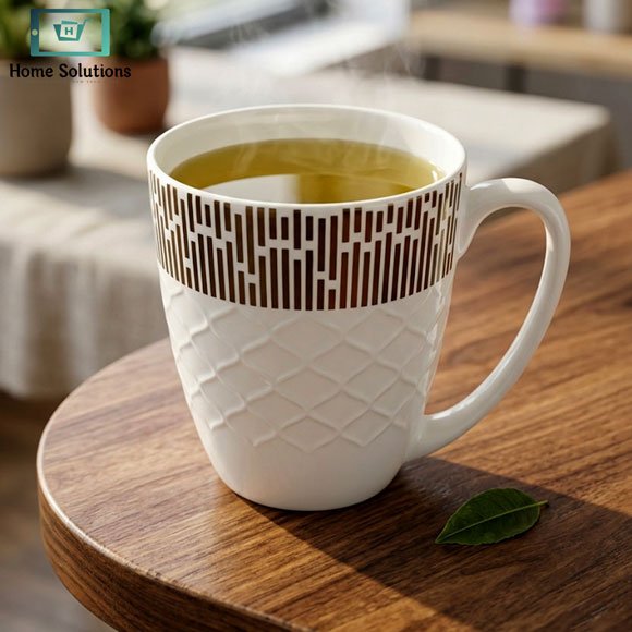 Elegant Bone China Mug Set 6pcs - Geometric Design 4 Elegant Bone China Mug Set 6pcs - Geometric Design - Image 2