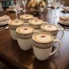 Elegant Bone China Mug Set 6pcs - Regal Gold 1 Elegant Bone China Mug Set 6pcs with Turquoise and Silver Design
