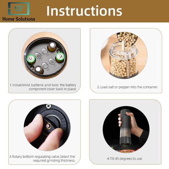 Electric Salt & Pepper Grinder Battery Operated 7 Electric Salt & Pepper Grinder Battery Operated - Image 6