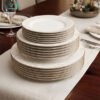 Elegant Super Bone China Plate Set 18 Piece 2 Elegant Super Bone China Plate Set 18 Piece with Gold Rim Design