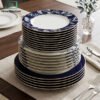 Premium Super Bone China Plate Set 18 Piece 1 Premium Super Bone China Plate Set 18 Piece Royal Blue Luxury Dinnerware