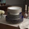 Premium Super Bone China Plate Set 18 Piece 1 Premium Super Bone China Plate Set 18 Piece Royal Blue Luxury Dinnerware