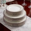 Elegant Super Bone China Plate Set 18 Piece 1 Elegant Super Bone China Plate Set 18 Piece with Gold Rim Design