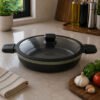 Alpenberg Shallow Pot 30cm with Glass Lid 1 Alpenberg 30cm shallow pot with glass lid premium non stick cookware for curries pasta and family cooking