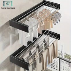 Wall mounted foldable towel rack