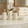 Ceramic Bathroom Set 4-Piece 1 Elegant 3 piece bathroom set with soap dispenser toothbrush holder and soap dish black and white