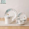 Elegant Porcelain Tea Set 24 Pieces 1 Elegant porcelain tea set with silver rim