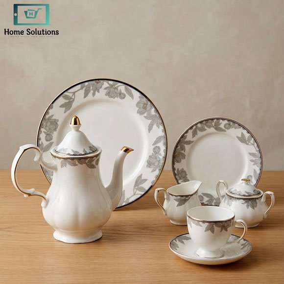 Elegant Porcelain Tea Set 24 Pieces - Floral Design 3 Elegant porcelain tea set