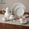 Elegant Super Bone China Tea Set 24 pcs 2 Super Bone China Tea Set with Floral Design and Gold Accents