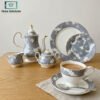 Elegant Super Bone China Tea Set 2 Super Bone China Tea Set with Floral Design and Gold Accents