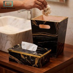 Luxury tissue box and dustbin set