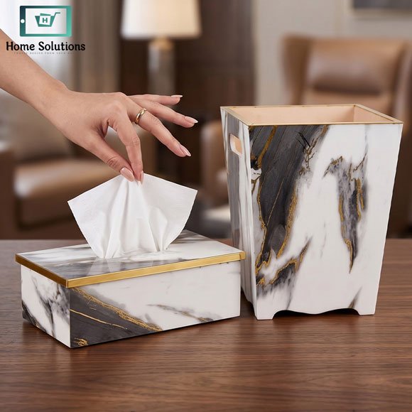Luxury Tissue Box & Dustbin Set 3 Luxury Tissue Box & Dustbin Set - Image 2